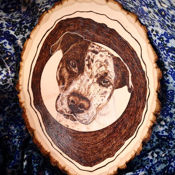 First Dog Portrait! On Basswood First Dog Portrait! On Basswood